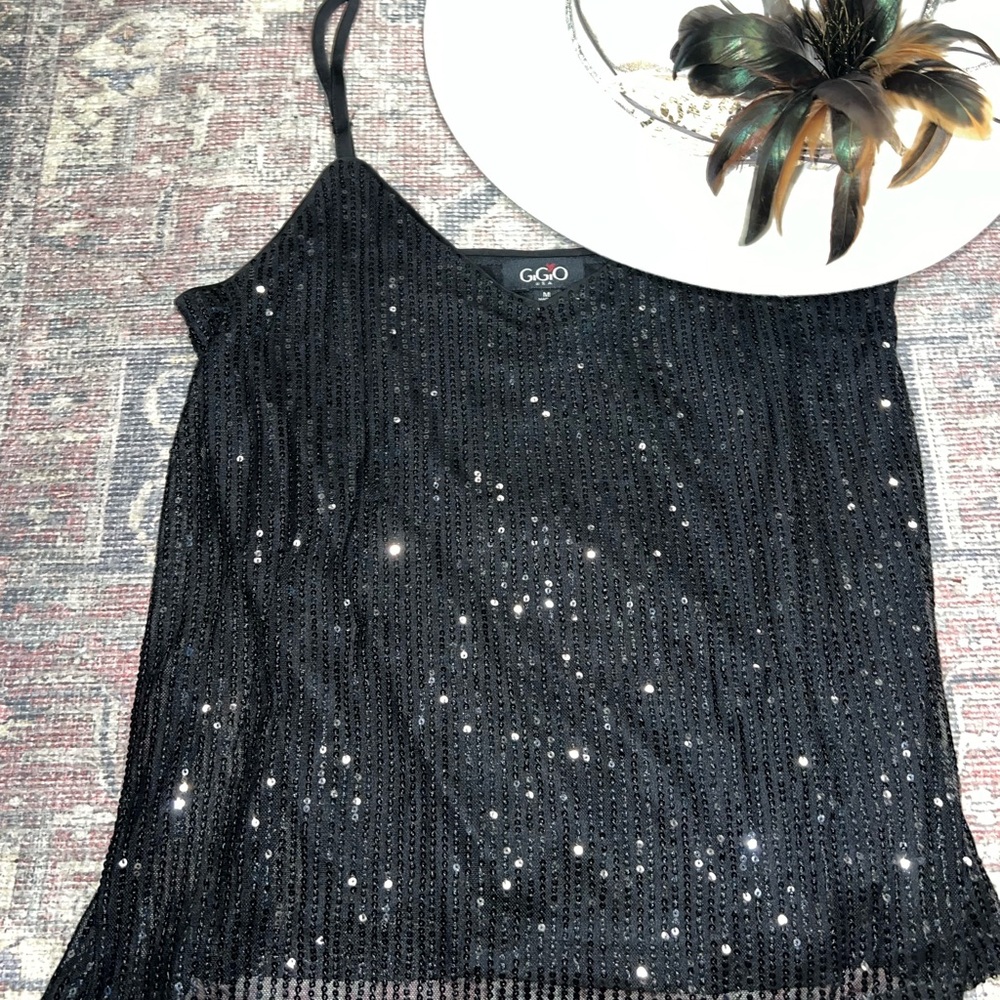 Sequin Camisole Top great alone or under a jacket adjustable straps